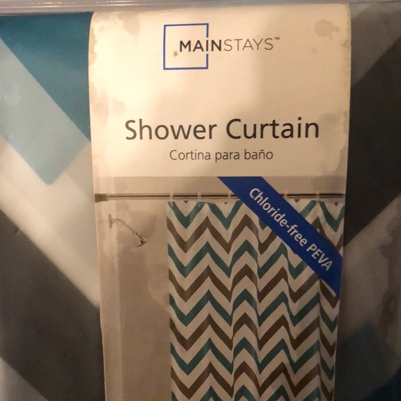 Blue shower curtain new never used - Picture 1 of 5